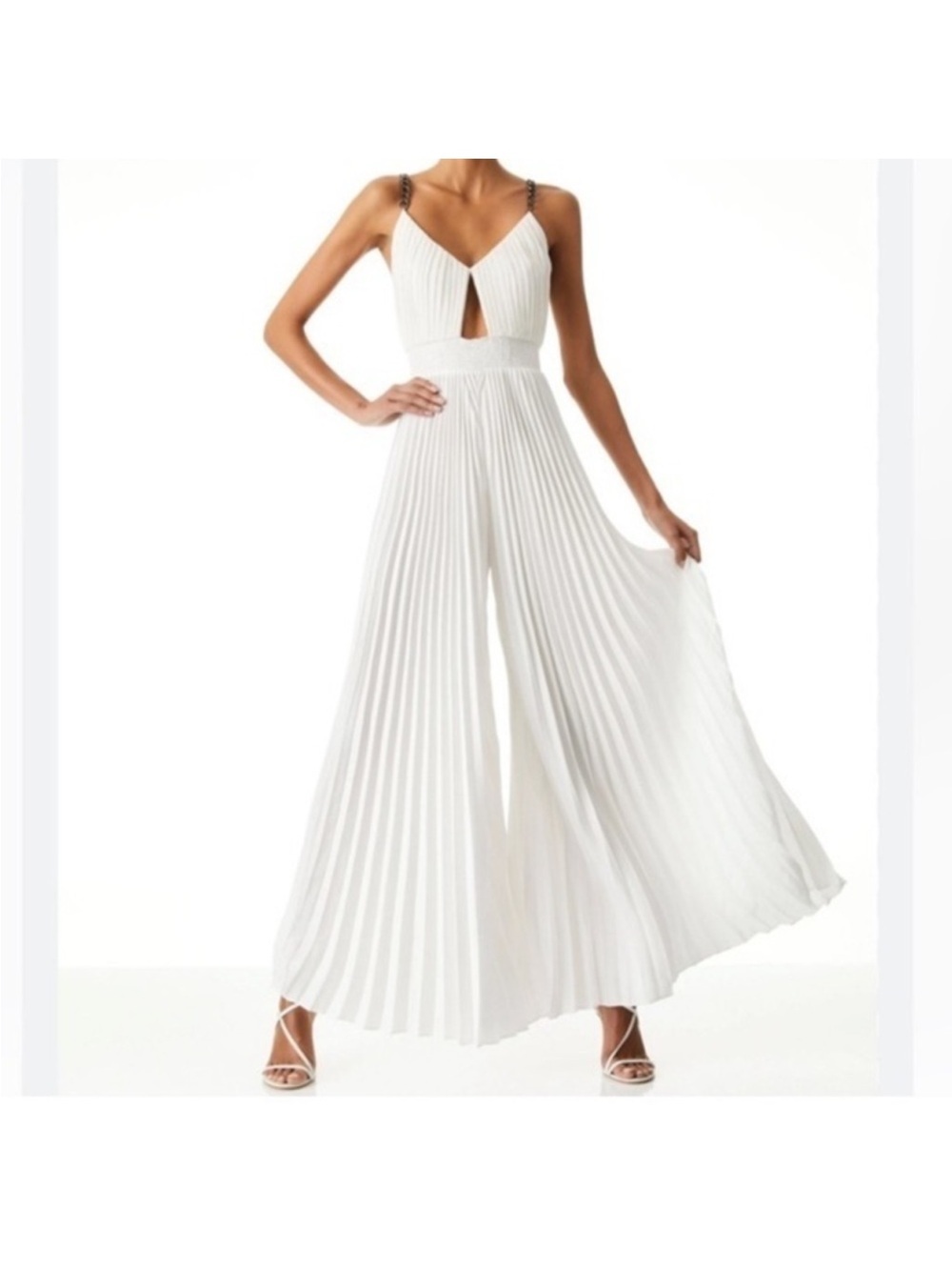 Alice & Olivia Gloria Chain Strap Jumpsuit